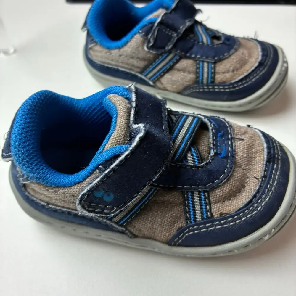 Surprise by Stride Rite Andy Blue & Gray Walking Sneakers Baby/Toddler Boys 5